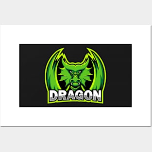 Green dragon illustration design Posters and Art